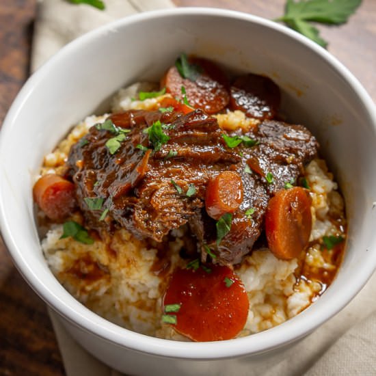 Dr. Pepper Braised Short Ribs - Recipe photo by The Flour Handprint