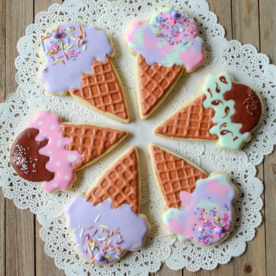 Ice cream cone sugar cookies - Recipe photo by Recipesinspiredbymom