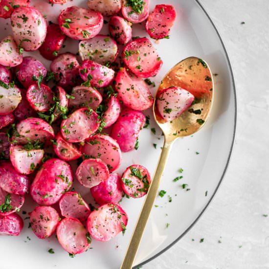 Roasted Radishes - Recipe photo by realandvibrant