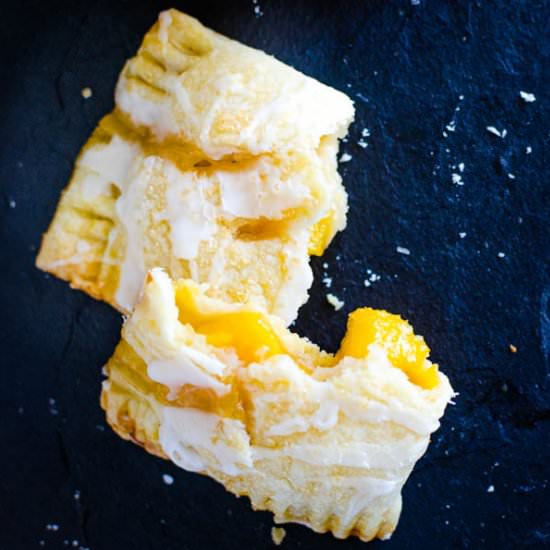 Peach Hand Pies with Bourbon Glaze - Recipe photo by garlic and zest