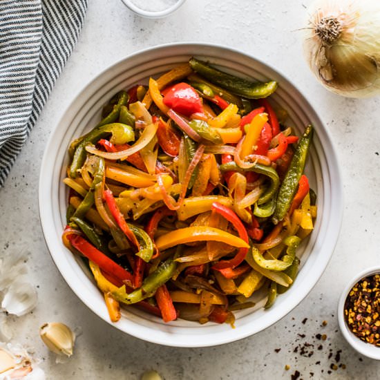Sauteed Peppers and Onions - Recipe photo by isabeleats