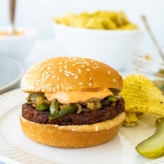 Extra Spicy Black Bean Burgers - Recipe photo by sipandspice