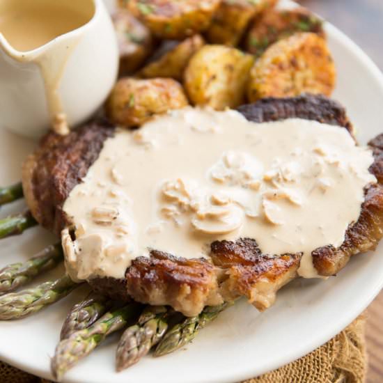 Steak and Creamy Mushroom Sauce - Recipe photo by dontgobaconmyheart