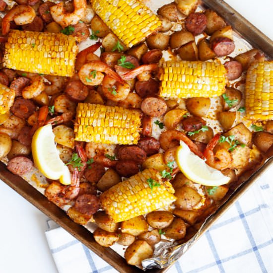 Sheet Pan Low Country Boil - Recipe photo by thymeandjoy