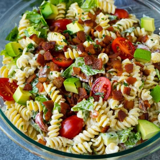 BLT Avocado Pasta Salad - Recipe photo by dinneratthezoo