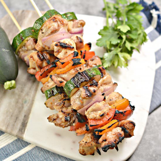KETO GRILLED CHICKEN SKEWERS - Recipe photo by Stylish Cravings