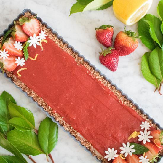 Lemon Strawberry Vegan Tart - Recipe photo by lifestyleofafoodie