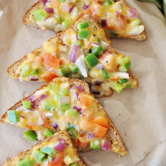 Tomato Onion Pepper Cheese Toastie - Recipe photo by honeywhatscooking