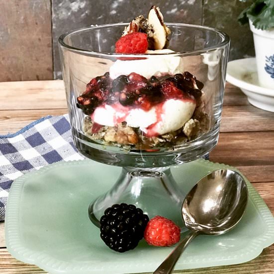 Keto “Granola Yogurt” Berry Parfait - Recipe photo by JamieinaKetoKitchen