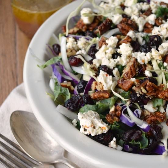 Kale Cranberry Feta Salad - Recipe photo by AnOregonCottage