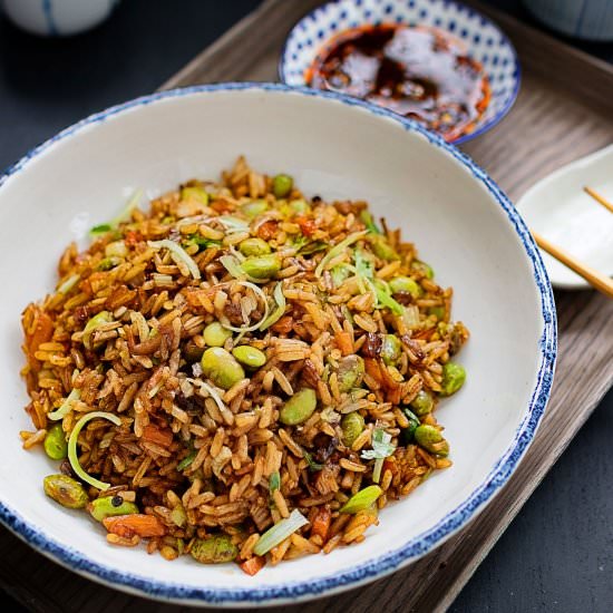 Mushrooms and edamame fried rice - Recipe photo by k33kitchen