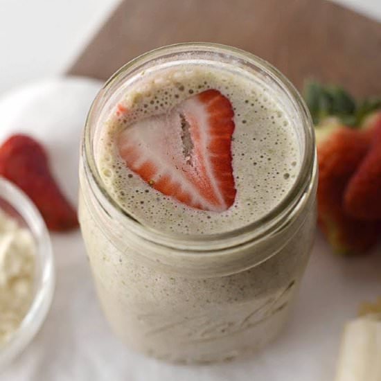 Strawberry Banana Green Smoothie - Recipe photo by katemovingforward