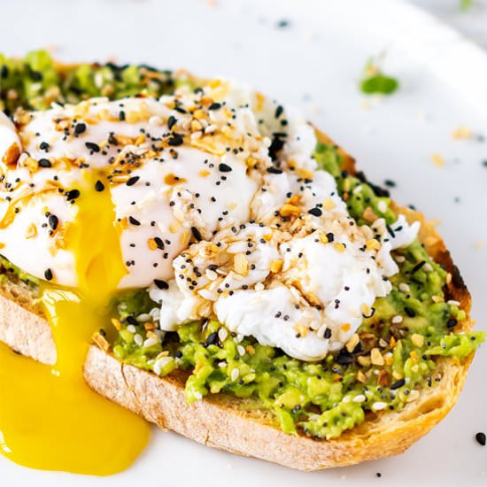 Avocado Toast with Poached Egg - Recipe photo by crazyinspiredlife