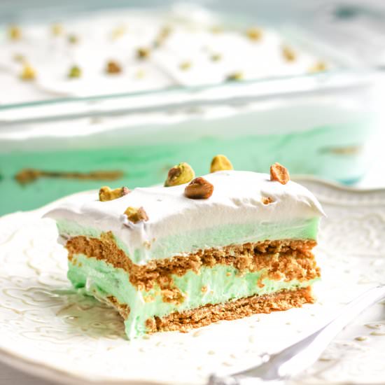 Pistachio Icebox Cake - Recipe photo by CrayonsAndCravings