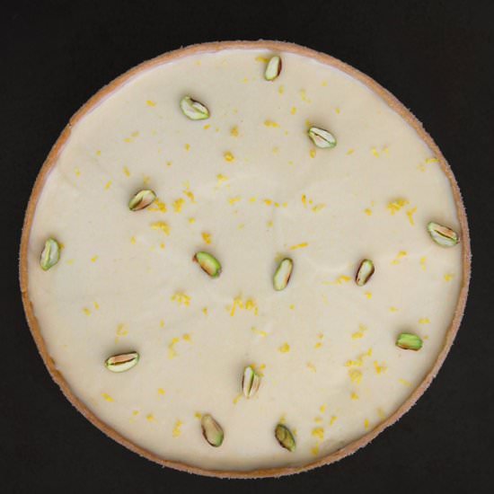 Pistachio Lemon Tart with Basil - Recipe photo by lilcookieblog