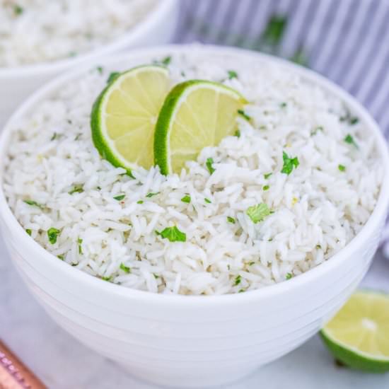 Chipotle Cilantro Lime Rice - Recipe photo by peasandpeonies
