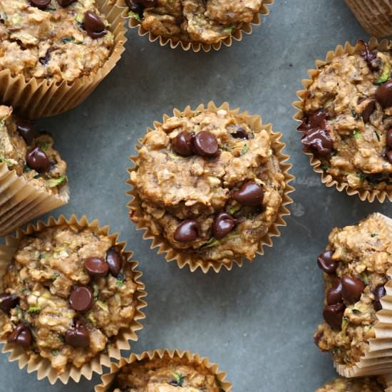 Zucchini-Chocolate Chip Muffins - Recipe photo by Gillian Elizabeth