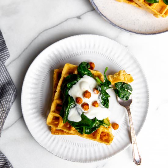 Chickpea Waffles (GF, Vegan) - Recipe photo by FromScratchFast