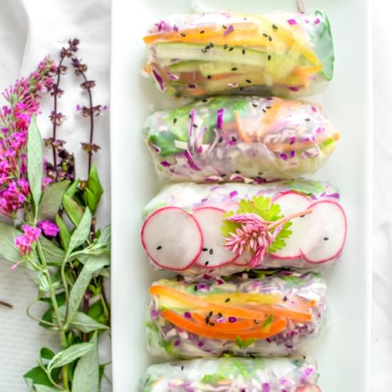 Guide to Rolling Fresh Spring Rolls - Recipe photo by EmilyKyleNutrition