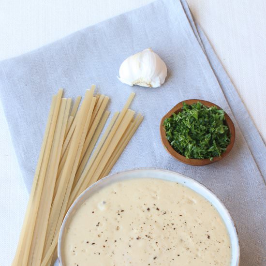 5-Minute Vegan Alfredo Sauce - Recipe photo by healthymidwesterngirl
