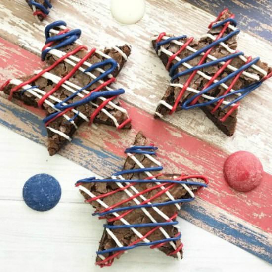 Simple Patriotic Star Brownies - Recipe photo by Skinny Sweets