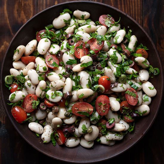 Giant white bean (lima bean) salad - Recipe photo by thehungrybites.com