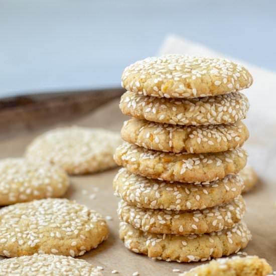 One-Bowl Orange-Tahini Cookies - Recipe photo by my quiet kitchen