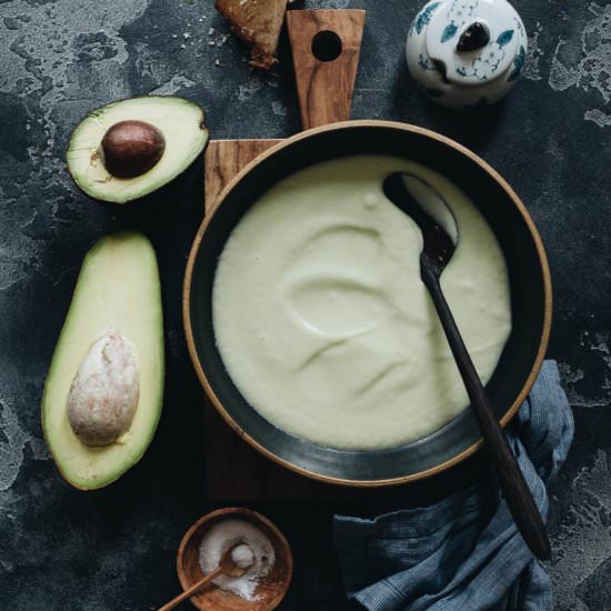 Chilled Coconut Avocado Soup - Recipe photo by gastroplant
