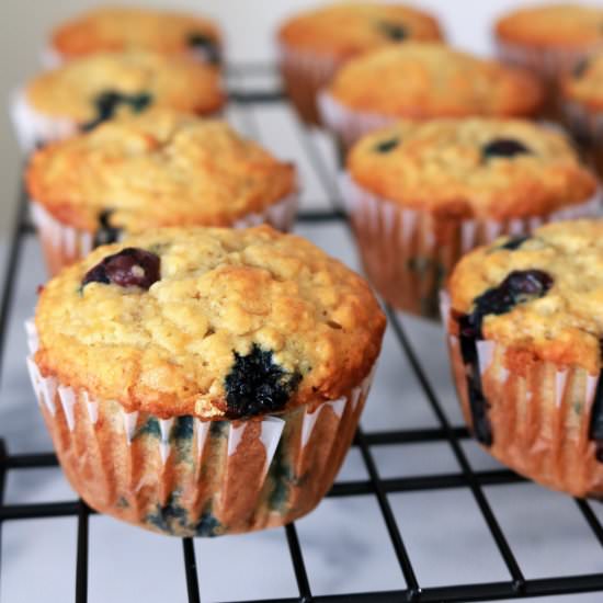 Blueberry Banana Oat Muffins - Recipe photo by The Nutrition Adventure