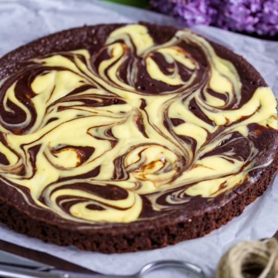 Cheesecake kladdkaka - Recipe photo by electricbluefood