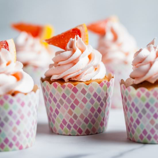Pink Grapefruit Cupcakes - Recipe photo by olive_and_mango