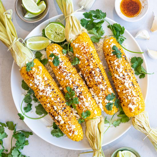 Healthy Grilled Mexican Street Corn - Recipe photo by drivemehungry
