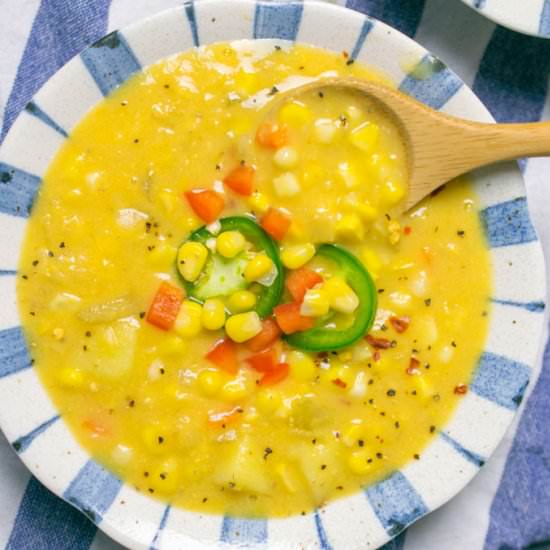 Vegan Corn Chowder - Recipe photo by yupitsvegan
