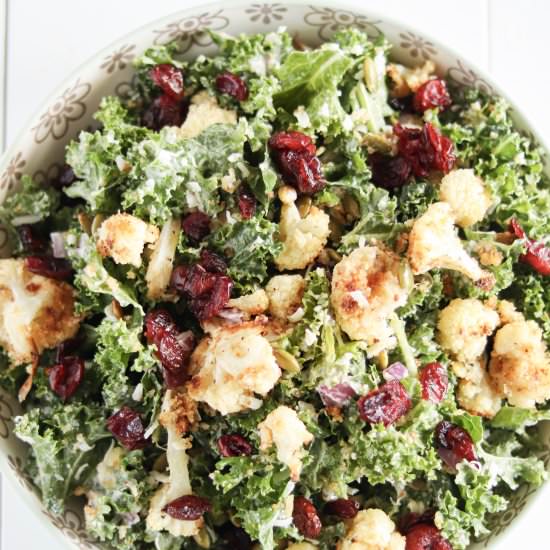 Kale Cauliflower Caesar Salad - Recipe photo by whippeditup