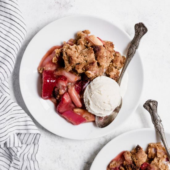 Orange Strawberry Rhubarb Cobbler - Recipe photo by wellfedsoul