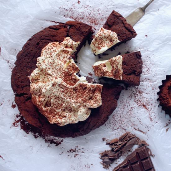 One bowl dark chocolate brownies - Recipe photo by The Candid Kitchen