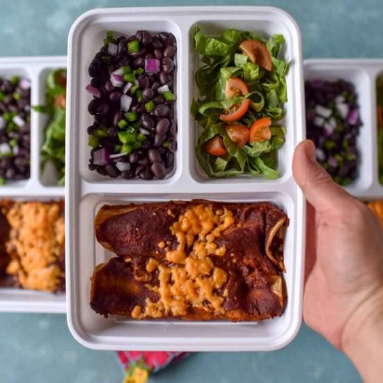 Mole Tempeh Enchiladas - Recipe photo by mealpreponfleek