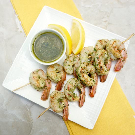 Chimichurri Shrimp Skewers - Recipe photo by anothertablespoon