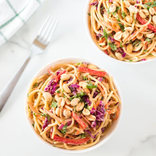 Thai Spaghetti Pasta Salad - Recipe photo by familyfreshmeals