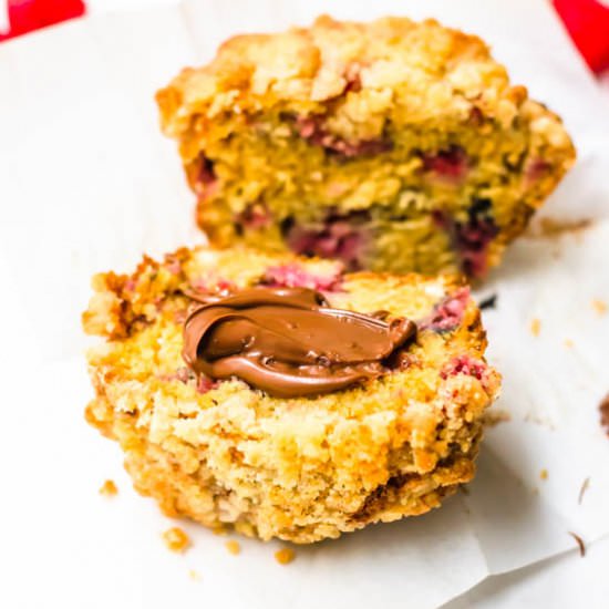 Raspberry crumble muffins - Recipe photo by ltully