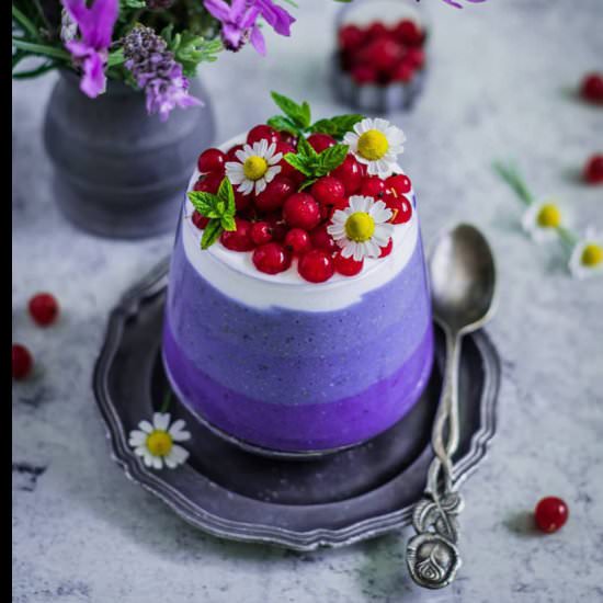 Purple ombre layered parfait - Recipe photo by RainbowInMyKitchen