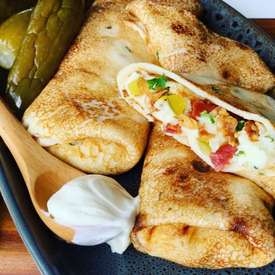 Savory Crepes – Stuffed Blini - Recipe photo by PetersFoodAdventures
