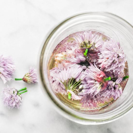 Chive Blossom Vinegar - Recipe photo by ThisHealthyTable