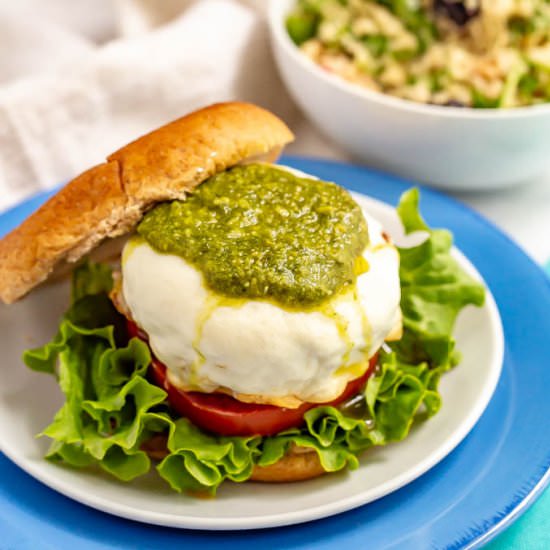 Cheesy Italian Chicken Burgers - Recipe photo by Family Food on the Table