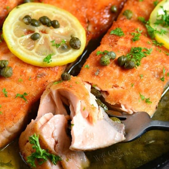 Salmon Piccata - Recipe photo by WillCookForSmiles