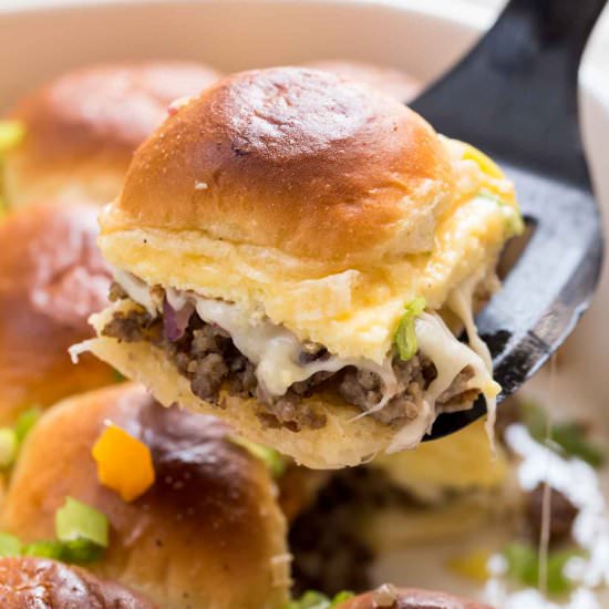 Sausage Egg Breakfast Sliders - Recipe photo by ValentinasCorner