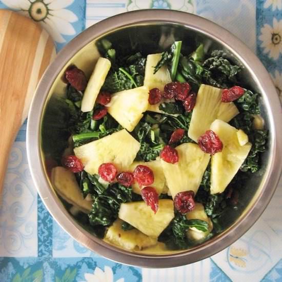 Kale Salad w/i Pineapples - Recipe photo by escapetofood