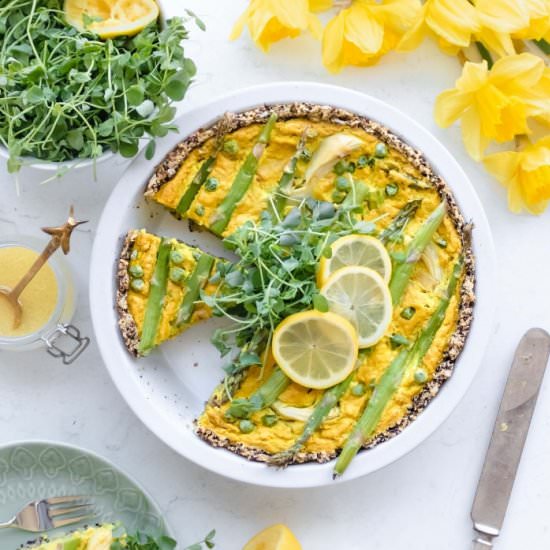 Asparagus Quiche | Vegan + GF - Recipe photo by The Plant Riot
