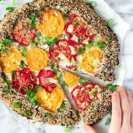 Tomato + Green Onion Galette (V+GF) - Recipe photo by The Plant Riot