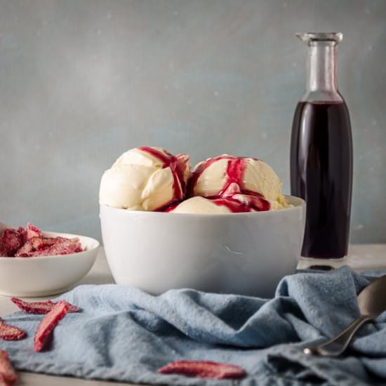 Red Wine Rhubarb Syrup - Recipe photo by twistsandzests